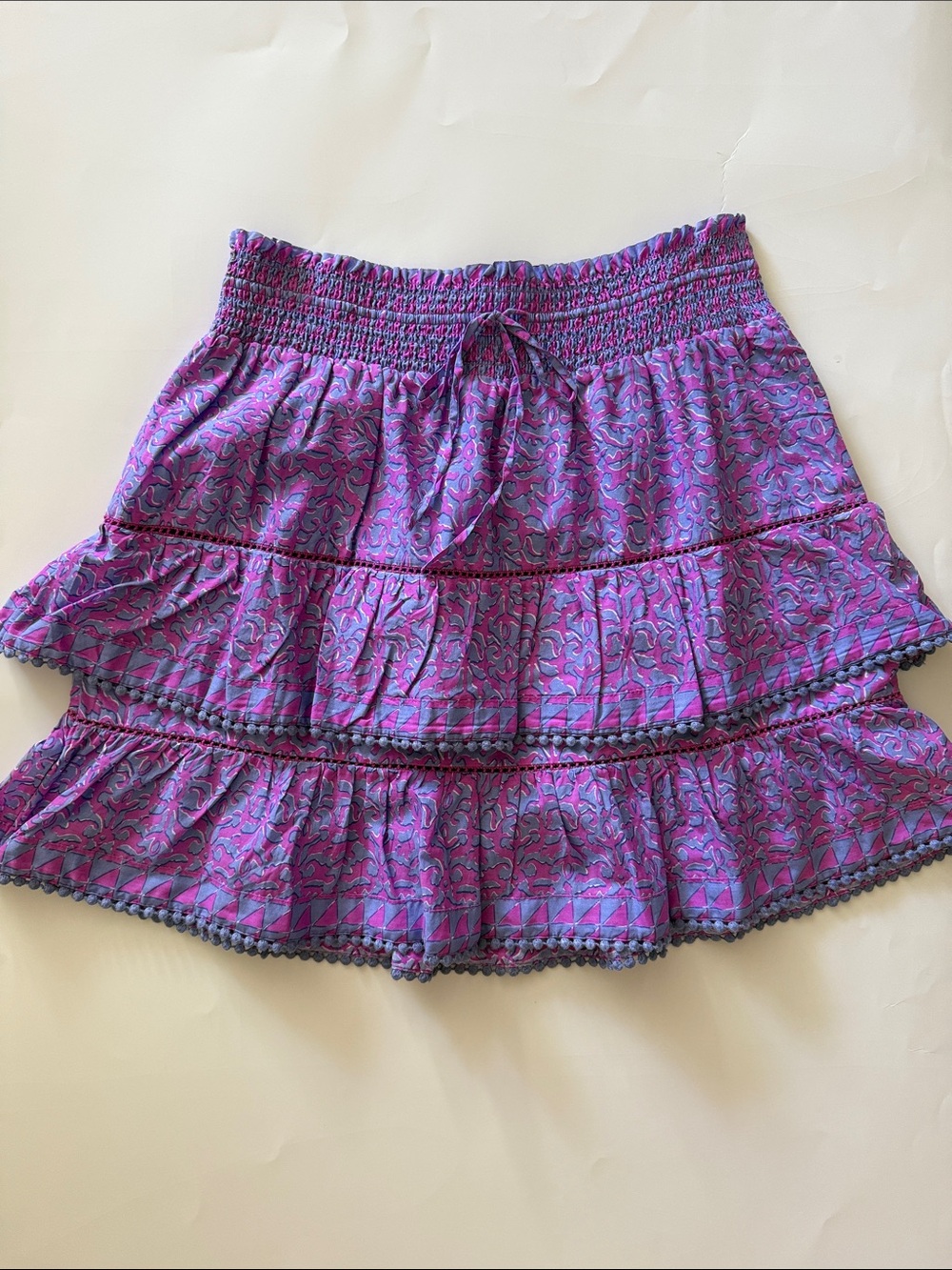 Vineyard Vines sz S NWT Pink purple layered lined skirt new ruched waistband